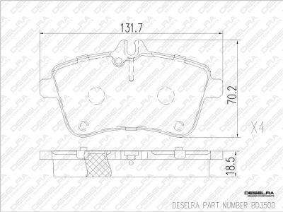 DESELRA Brake Pad Set Front (BD3500)