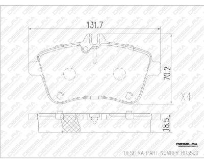 DESELRA Brake Pad Set Front (BD3500)
