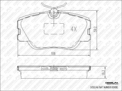 DESELRA Brake Pad Set Front (BD830)