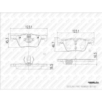DESELRA Brake Pad Set Rear (BD1183)