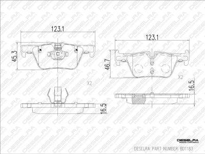 DESELRA Brake Pad Set Rear (BD1183)