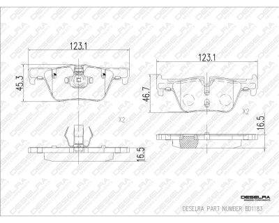 DESELRA Brake Pad Set Rear (BD1183)