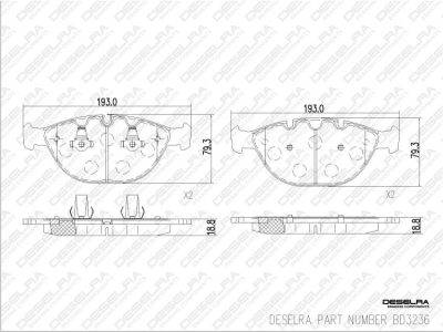 DESELRA Brake Pad Set Front (BD3236)
