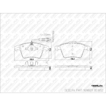 DESELRA Brake Pad Set Front (BD3652)