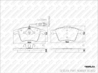 DESELRA Brake Pad Set Front (BD3652)
