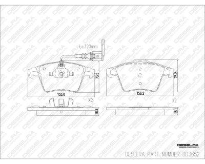 DESELRA Brake Pad Set Front (BD3652)