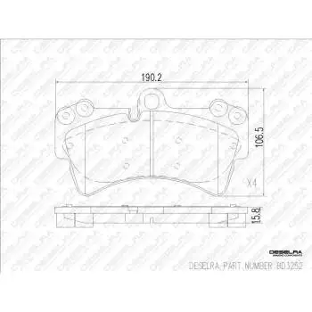 DESELRA Brake Pad Set Front (BD3252)