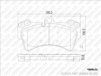 DESELRA Brake Pad Set Front (BD3252)