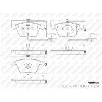 DESELRA Brake Pad Set Front (BD3654)