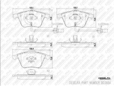 DESELRA Brake Pad Set Front (BD3654)