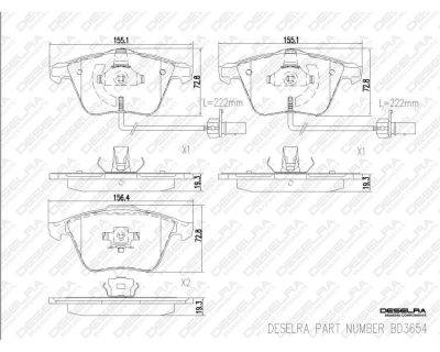 DESELRA Brake Pad Set Front (BD3654)