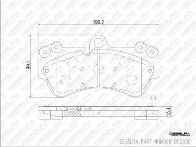 DESELRA Brake Pad Set Front (BD3250)