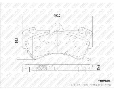 DESELRA Brake Pad Set Front (BD3250)