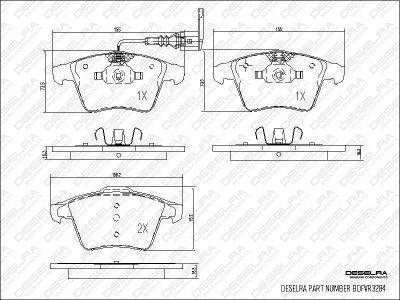 DESELRA Brake Pad Set Front (BDFVR3284)