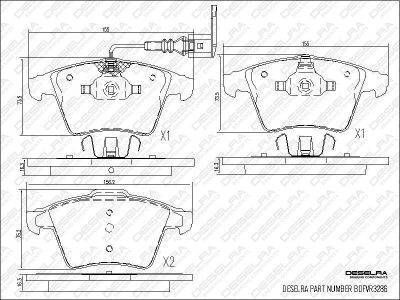 DESELRA Brake Pad Set Front (BDFVR3286)