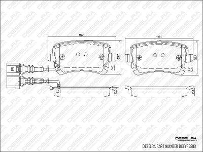 DESELRA Brake Pad Set Rear (BDFVR3288)