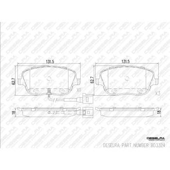 DESELRA Brake Pad Set Front (BD3324)