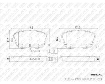 DESELRA Brake Pad Set Front (BD3324)