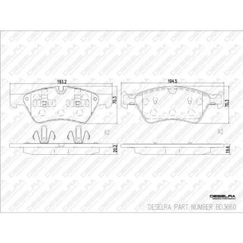 DESELRA Brake Pad Set Front (BD3660)