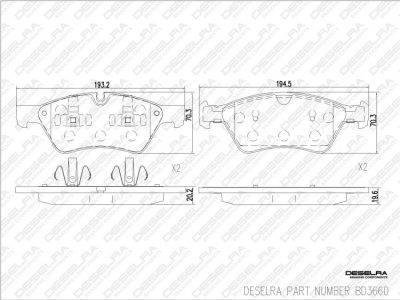 DESELRA Brake Pad Set Front (BD3660)