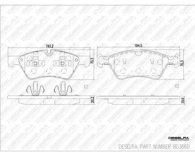 DESELRA Brake Pad Set Front (BD3660)
