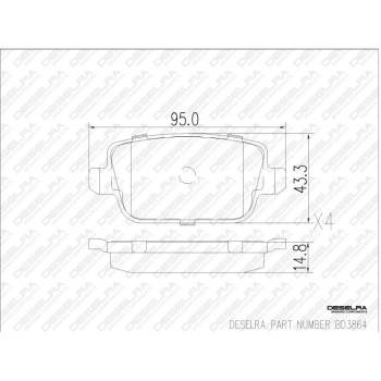 DESELRA Brake Pad Set Rear (BD3864)