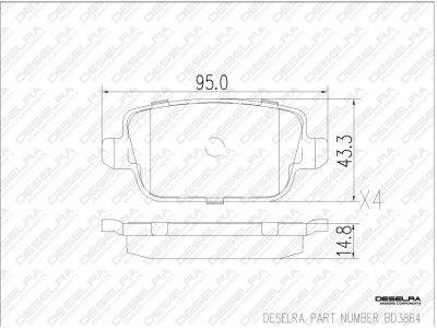 DESELRA Brake Pad Set Rear (BD3864)