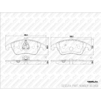 DESELRA Brake Pad Set Front (BD3958)