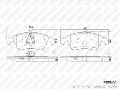 DESELRA Brake Pad Set Front (BD3958)