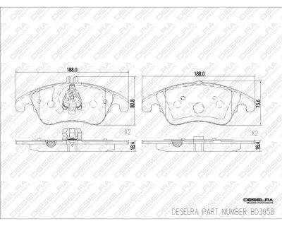 DESELRA Brake Pad Set Front (BD3958)