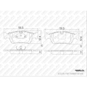 DESELRA Brake Pad Set Front (BD1450)