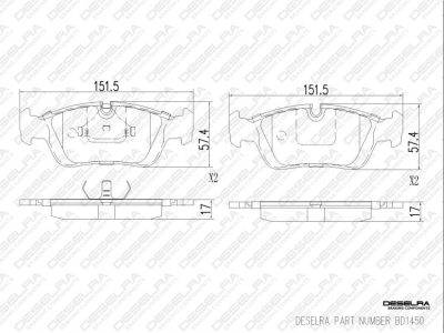 DESELRA Brake Pad Set Front (BD1450)