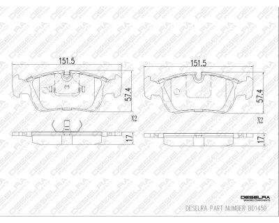 DESELRA Brake Pad Set Front (BD1450)