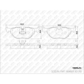 DESELRA Brake Pad Set Rear (BD1700)