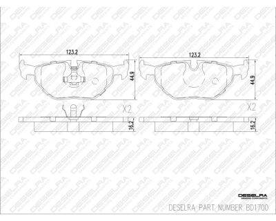 DESELRA Brake Pad Set Rear (BD1700)