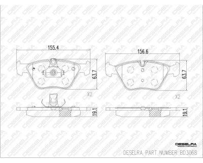 DESELRA Brake Pad Set Front (BD3068)