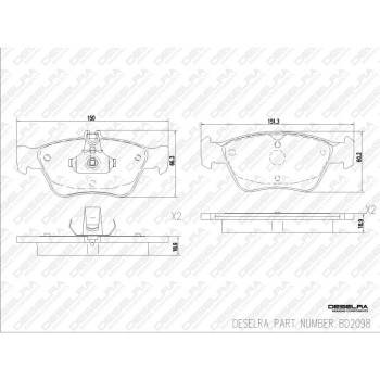 DESELRA Brake Pad Set Front (BD2098)