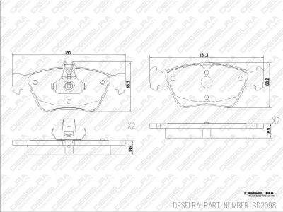 DESELRA Brake Pad Set Front (BD2098)