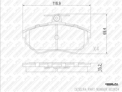 DESELRA Brake Pad Set Front (BD2624)