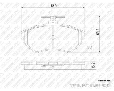 DESELRA Brake Pad Set Front (BD2624)