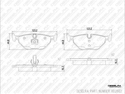 DESELRA Brake Pad Set Rear (BD2602)