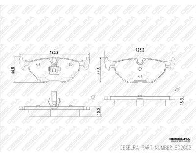 DESELRA Brake Pad Set Rear (BD2602)