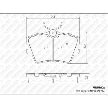 DESELRA Brake Pad Set Rear (BDFVR2264)