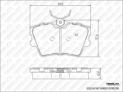 DESELRA Brake Pad Set Rear (BDFVR2264)