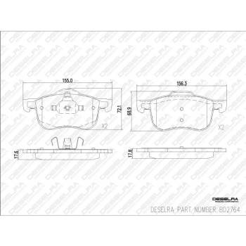DESELRA Brake Pad Set Front (BD2764)