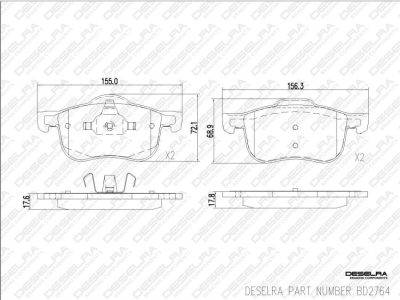 DESELRA Brake Pad Set Front (BD2764)