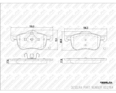 DESELRA Brake Pad Set Front (BD2764)