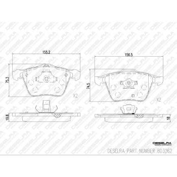 DESELRA Brake Pad Set Front (BD3262)