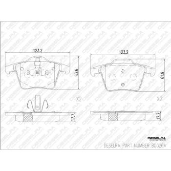 DESELRA Brake Pad Set Rear (BD3264)