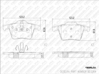 DESELRA Brake Pad Set Rear (BD3264)